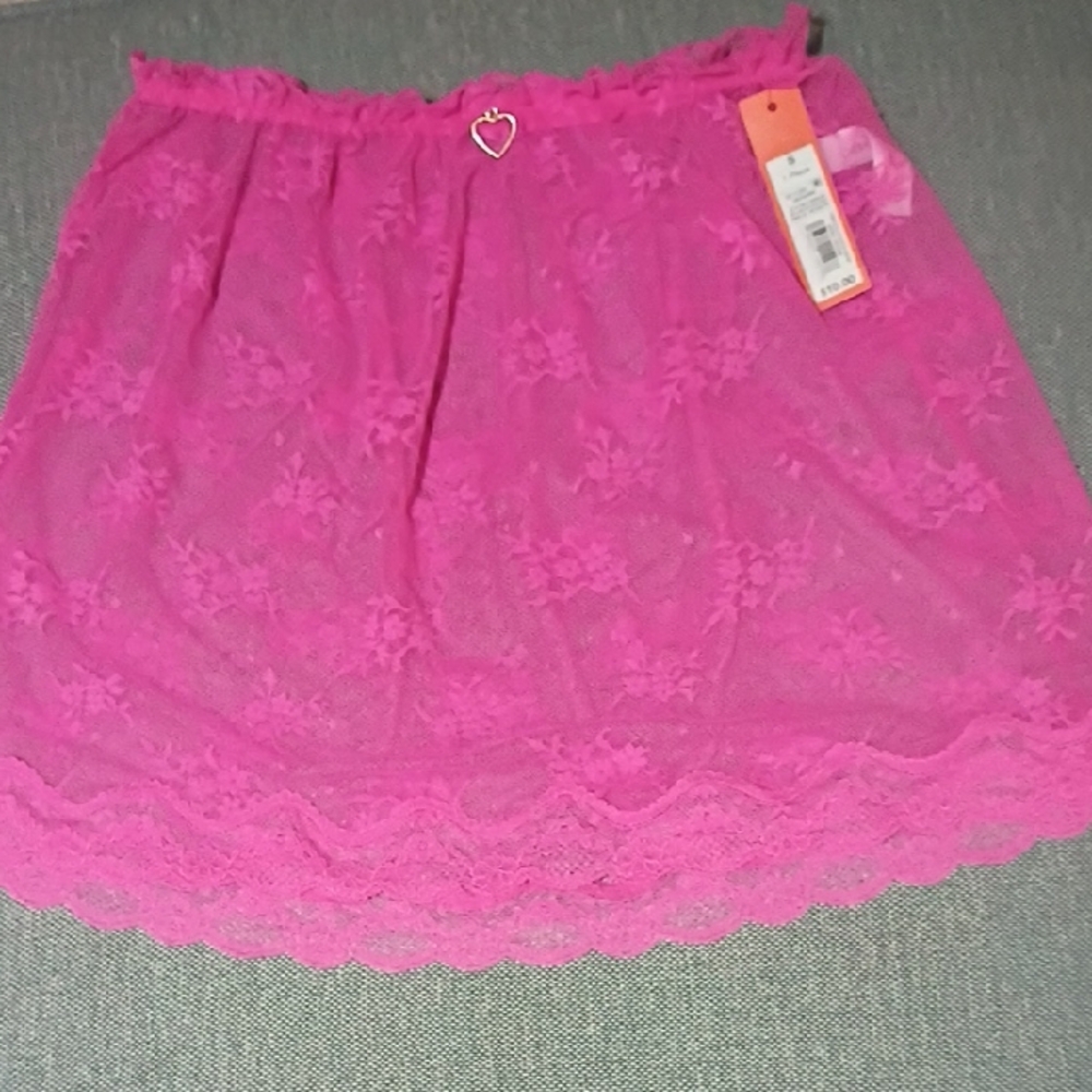 Colsie Vibrant Pink Lace Mini Skirt